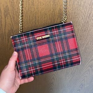 Steve Madden Red Plaid Crossbody Handbag